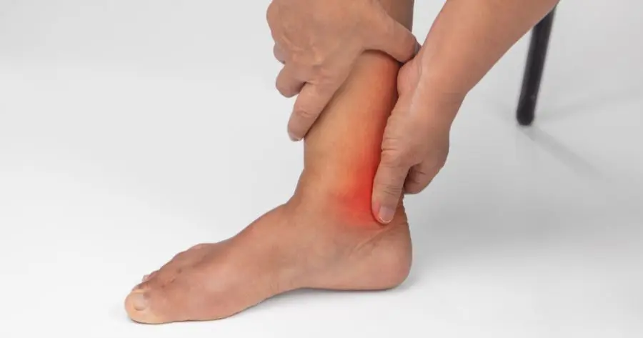 Patient with nerve pain symptoms in foot and leg.